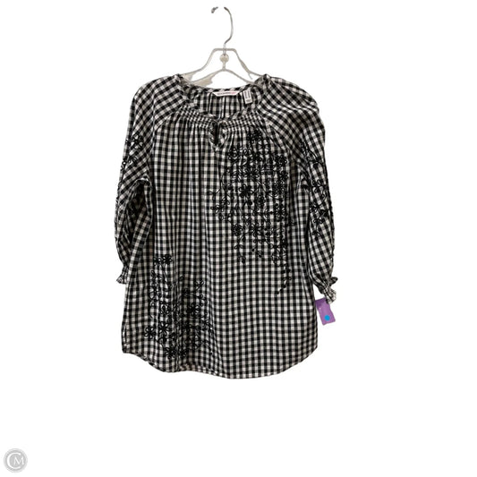 Top Long Sleeve By Isaac Mizrahi Live Qvc In Black & White, Size: S