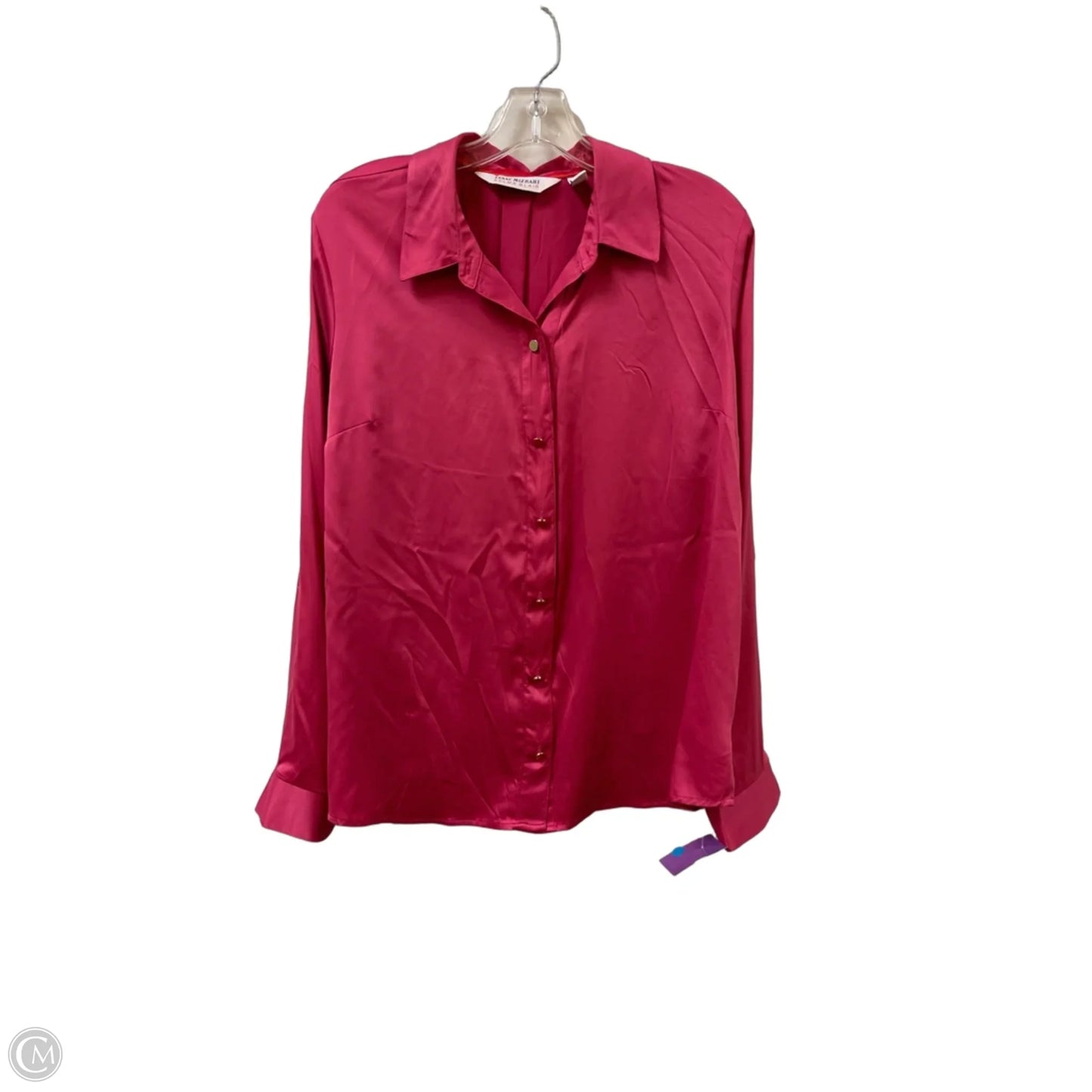 Blouse Long Sleeve By Isaac Mizrahi In Pink, Size: M