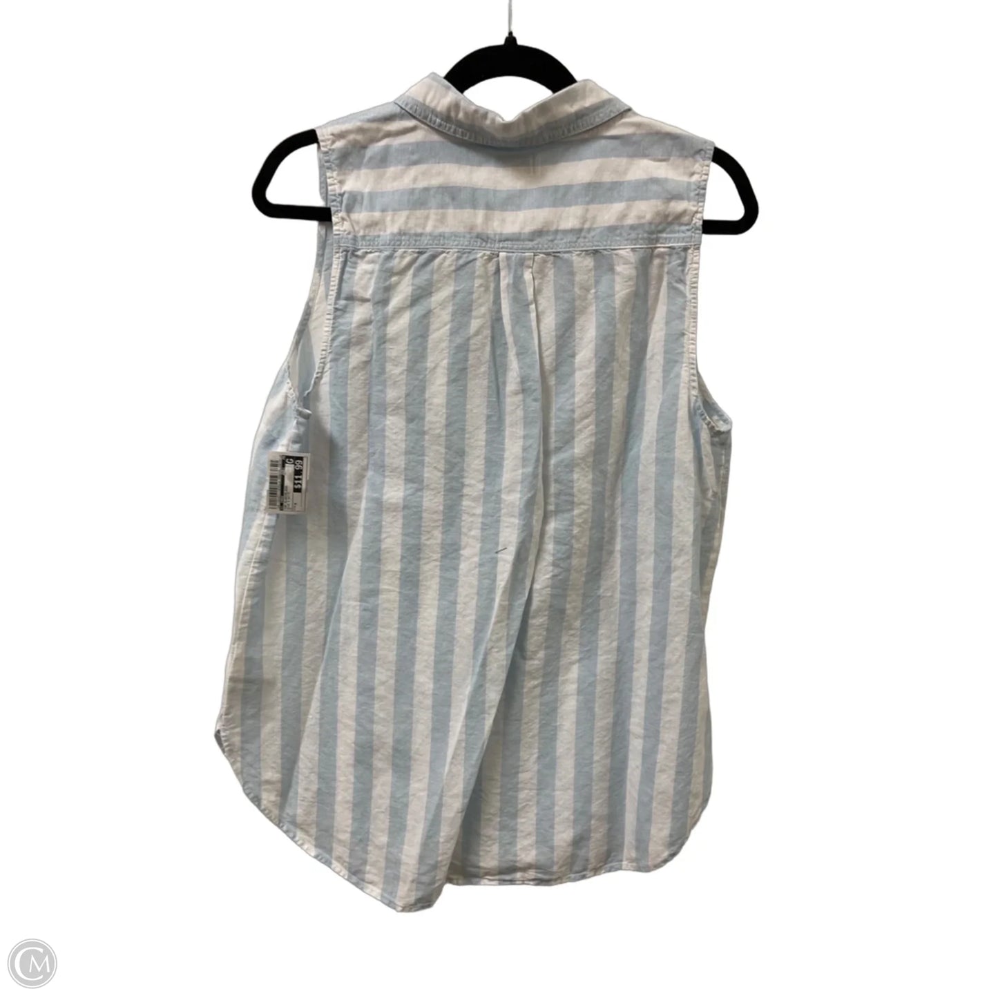 Top Sleeveless By J. Crew In Blue & White, Size: M