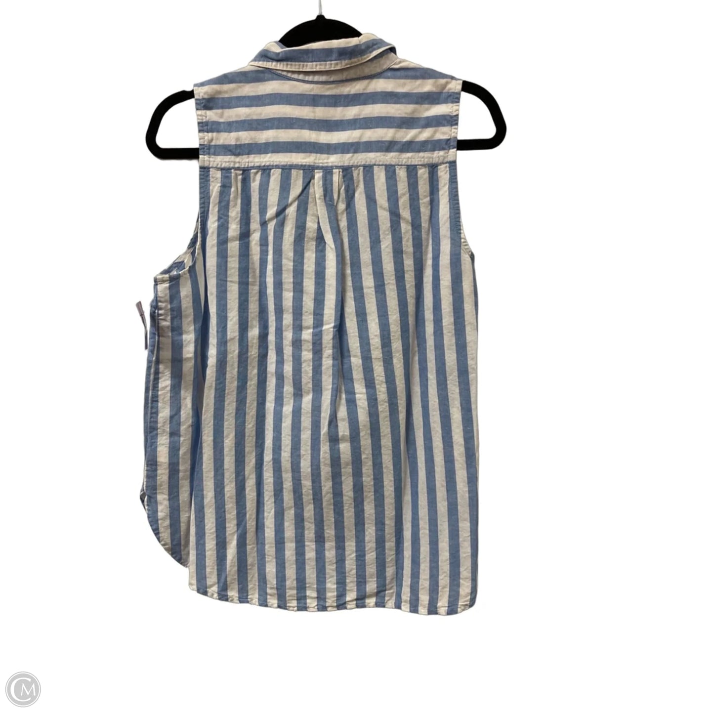 Top Sleeveless By J. Crew In Blue & White, Size: M
