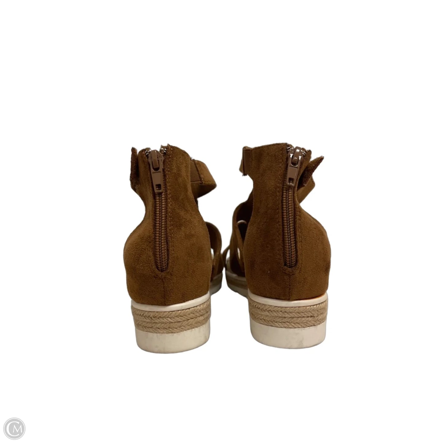Sandals Heels Wedge By Clothes Mentor In Brown, Size: 9