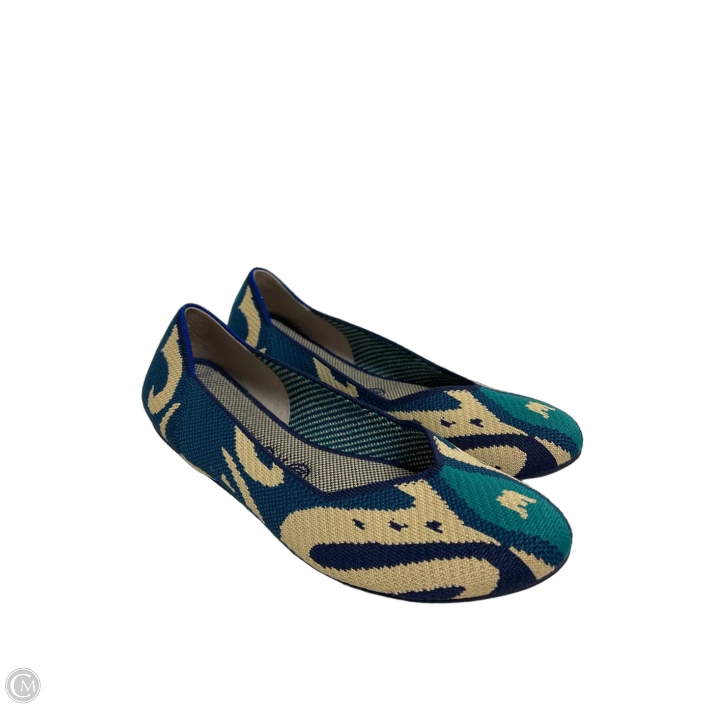 Shoes Flats By Rothys In Blue & Cream, Size: 9.5