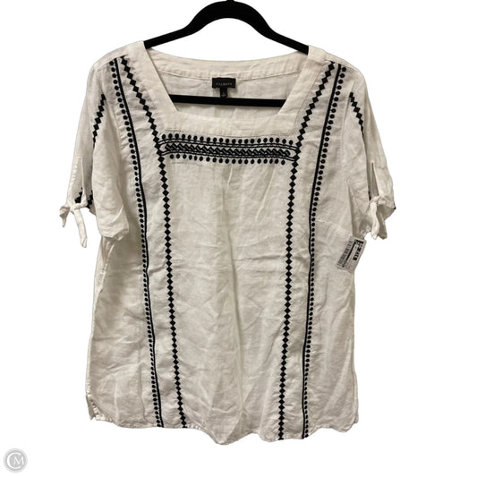 Top Short Sleeve By Talbots In Black & White, Size: L
