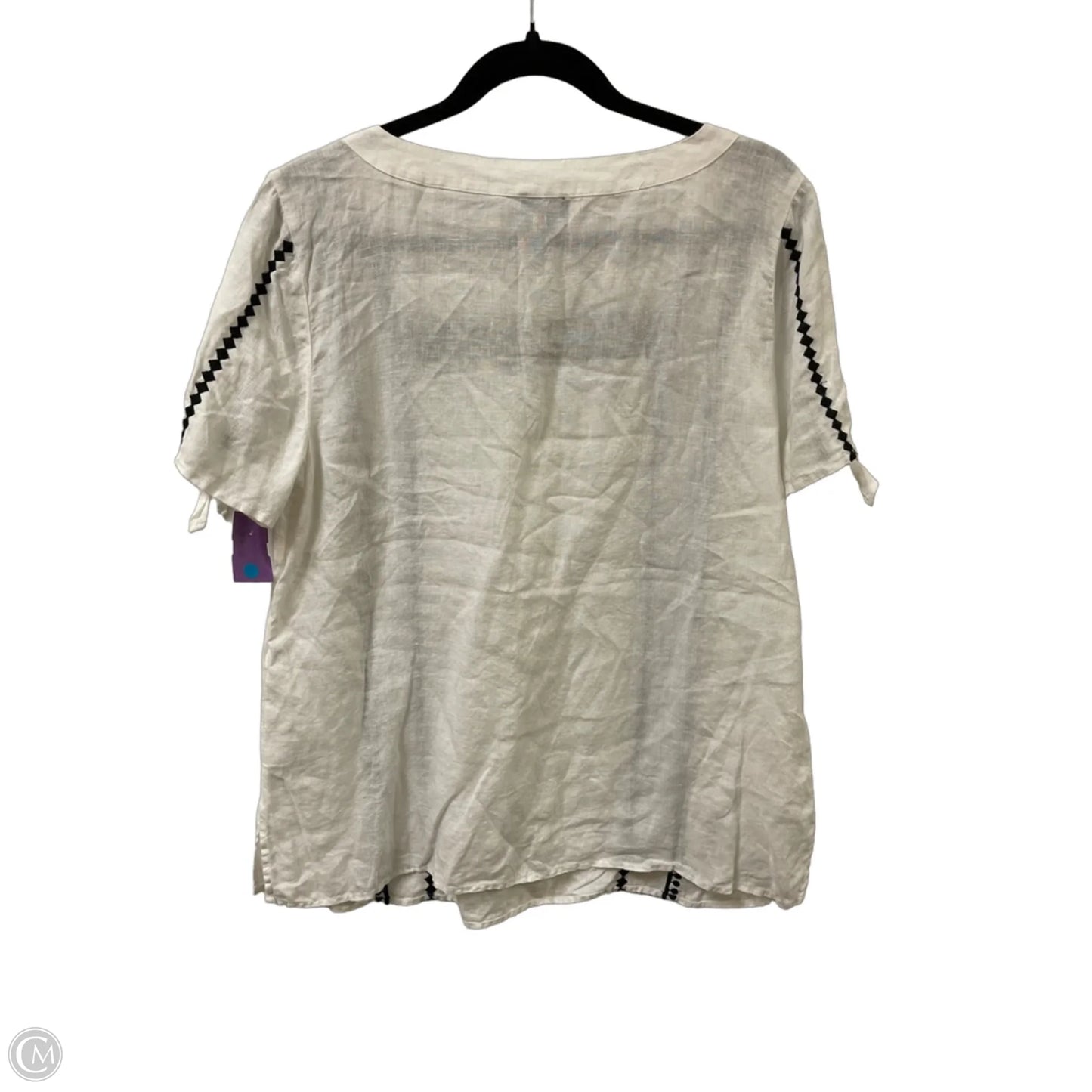 Top Short Sleeve By Talbots In Black & White, Size: L