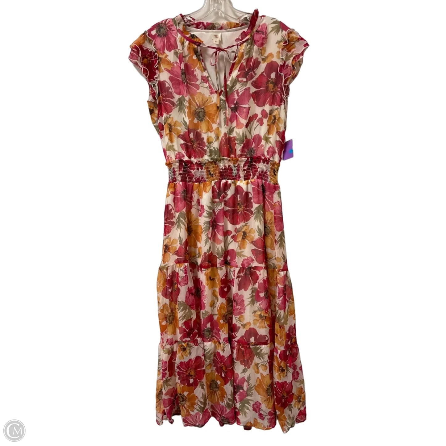 Dress Casual Midi By Clothes Mentor In Floral Print, Size: M