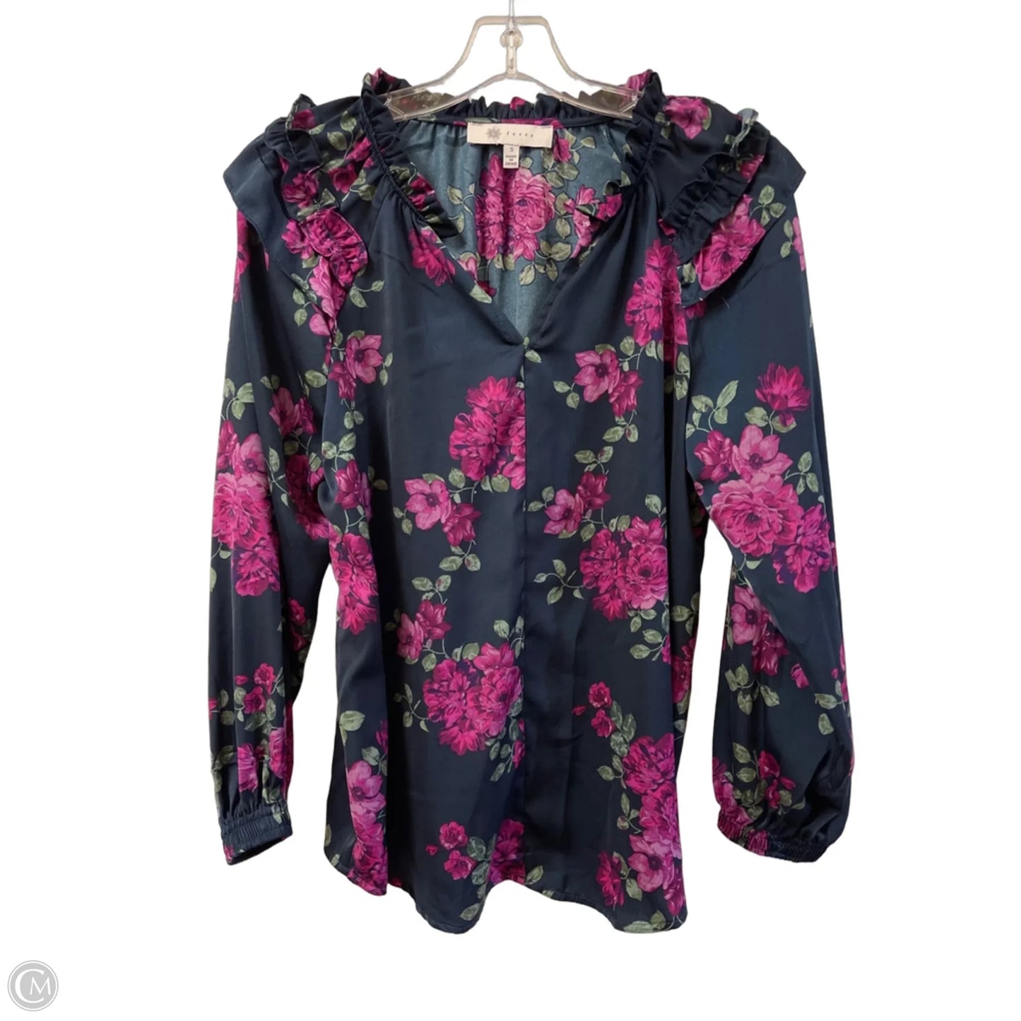 Top Long Sleeve By Fever In Blue & Purple, Size: S