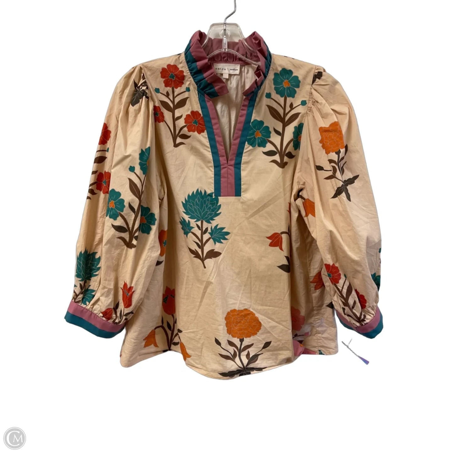 Top Long Sleeve By Entro In Floral Print, Size: M