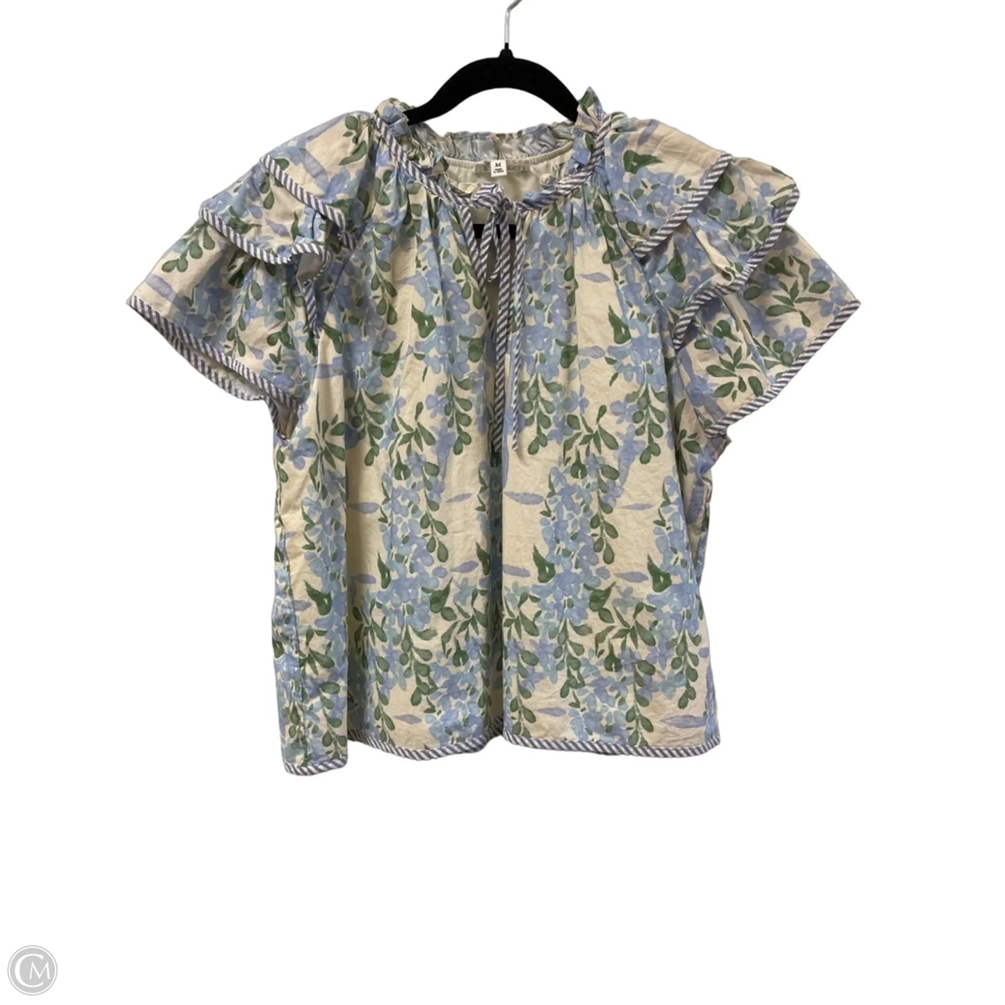 Top Short Sleeve By &merci In Blue & Green, Size: M