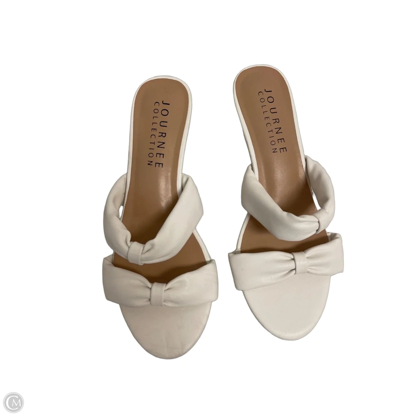 Sandals Heels Kitten By Journee In White, Size: 6