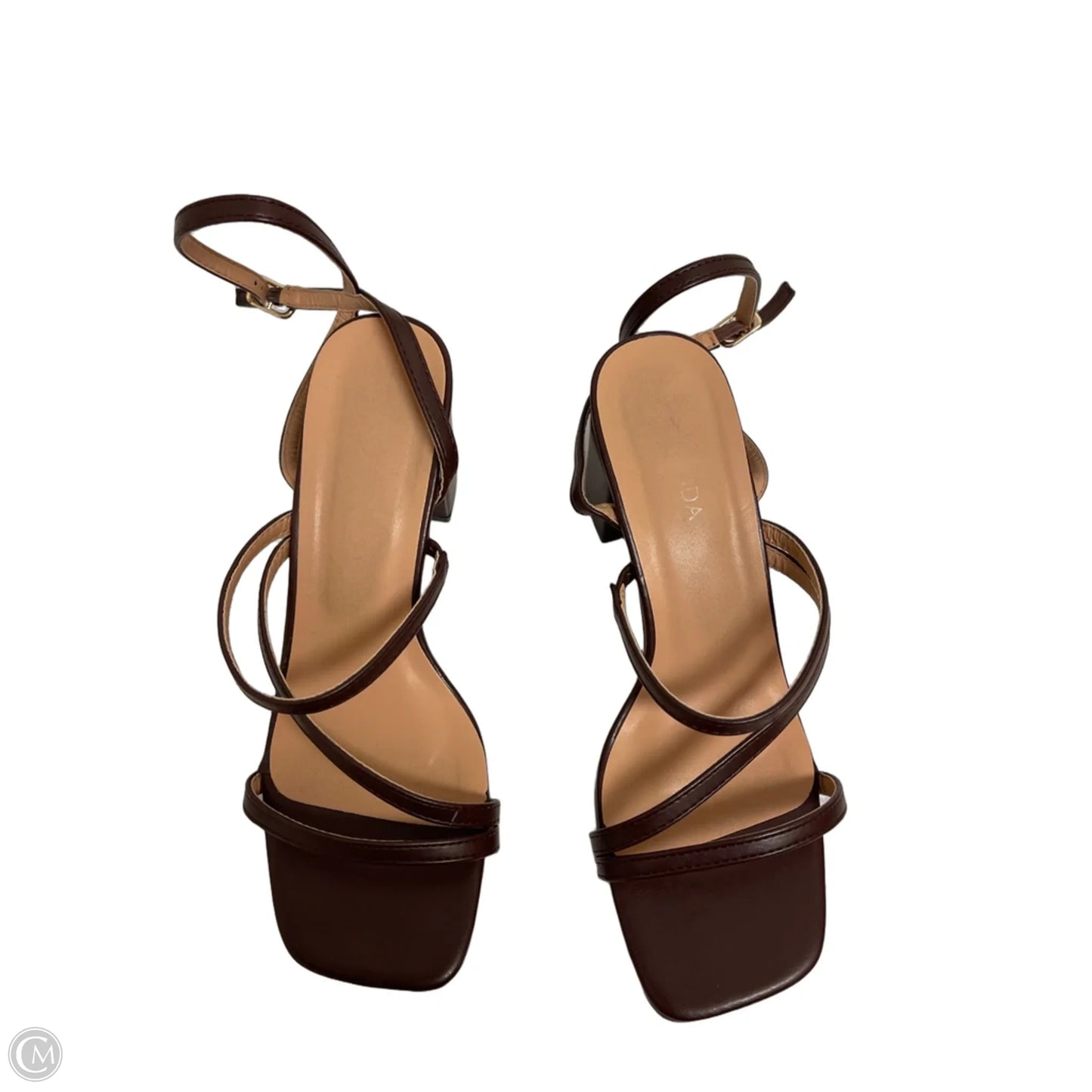 Sandals Heels Block By Top Moda In Brown, Size: 7