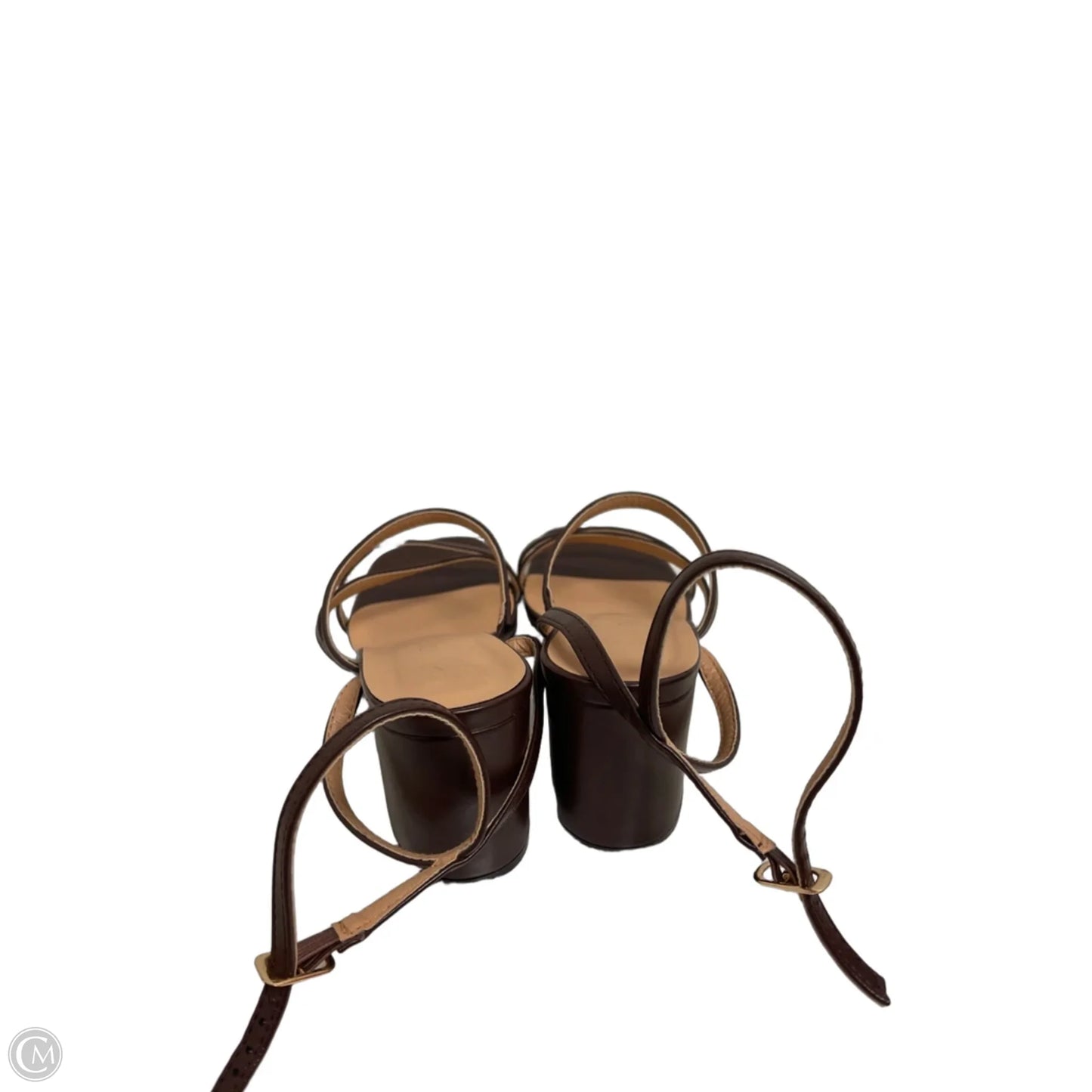 Sandals Heels Block By Top Moda In Brown, Size: 7
