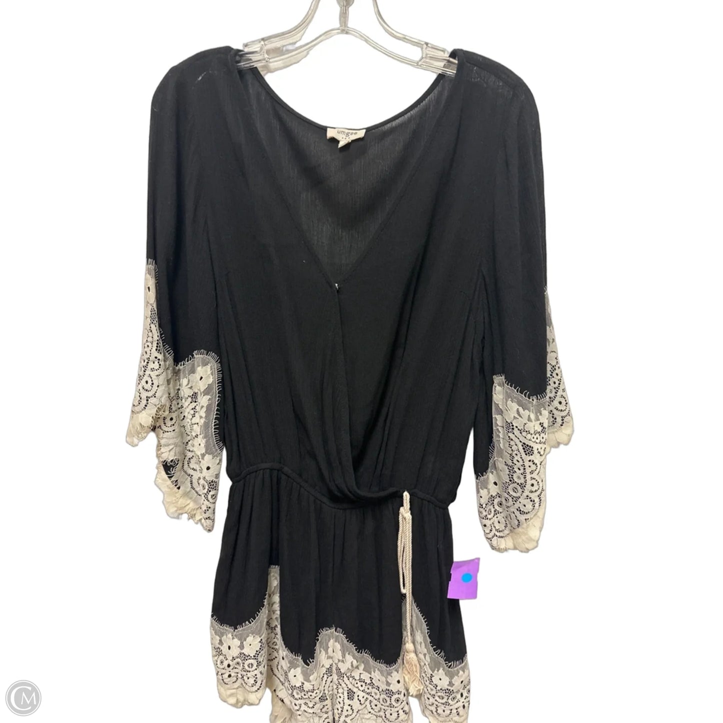 Romper By Umgee In Black & Cream, Size: S