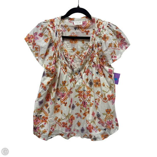 Top Short Sleeve By Fate In Floral Print, Size: M