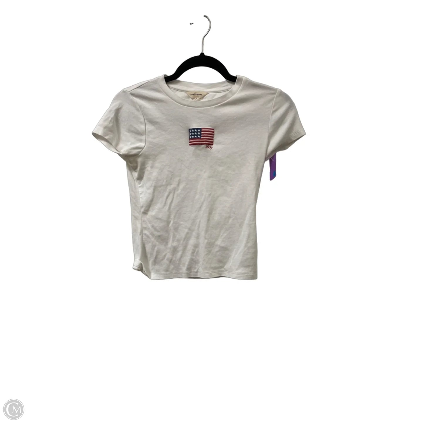 Top Short Sleeve By Lucky Brand In White, Size: Xs
