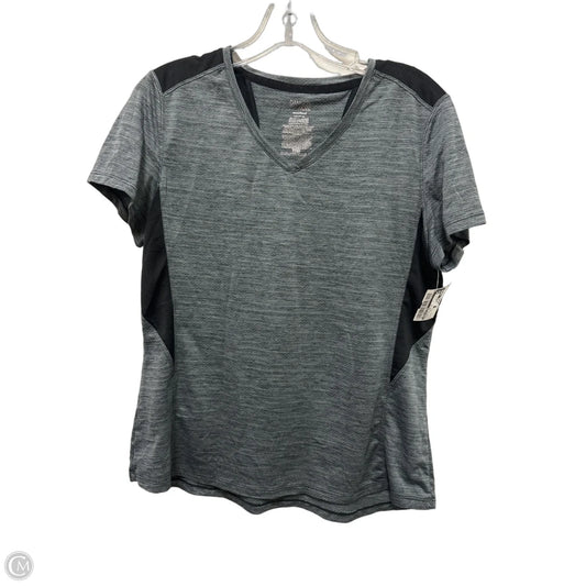 Athletic Top Short Sleeve By Danskin Now In Black & Grey, Size: L