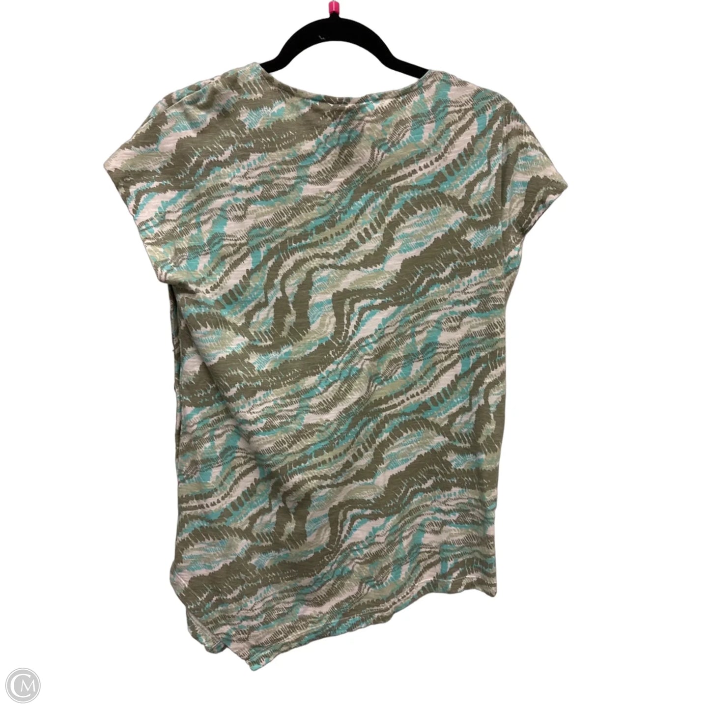 Top Short Sleeve By Chicos In Blue & Green, Size: S