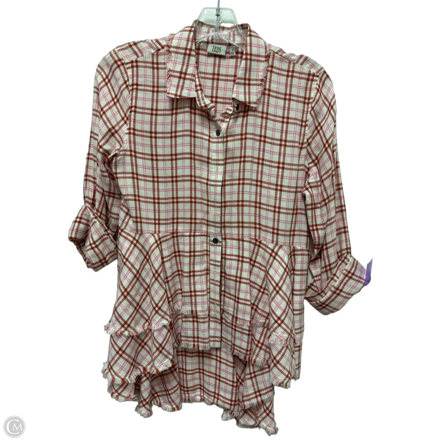Tunic Long Sleeve By True Craft In Brown & Pink, Size: S