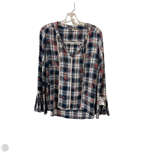 Top Long Sleeve By Seven 7 In Blue & Pink, Size: S
