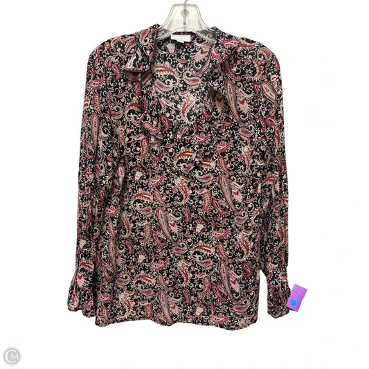 Top Long Sleeve By J. Jill In Black & Pink, Size: S