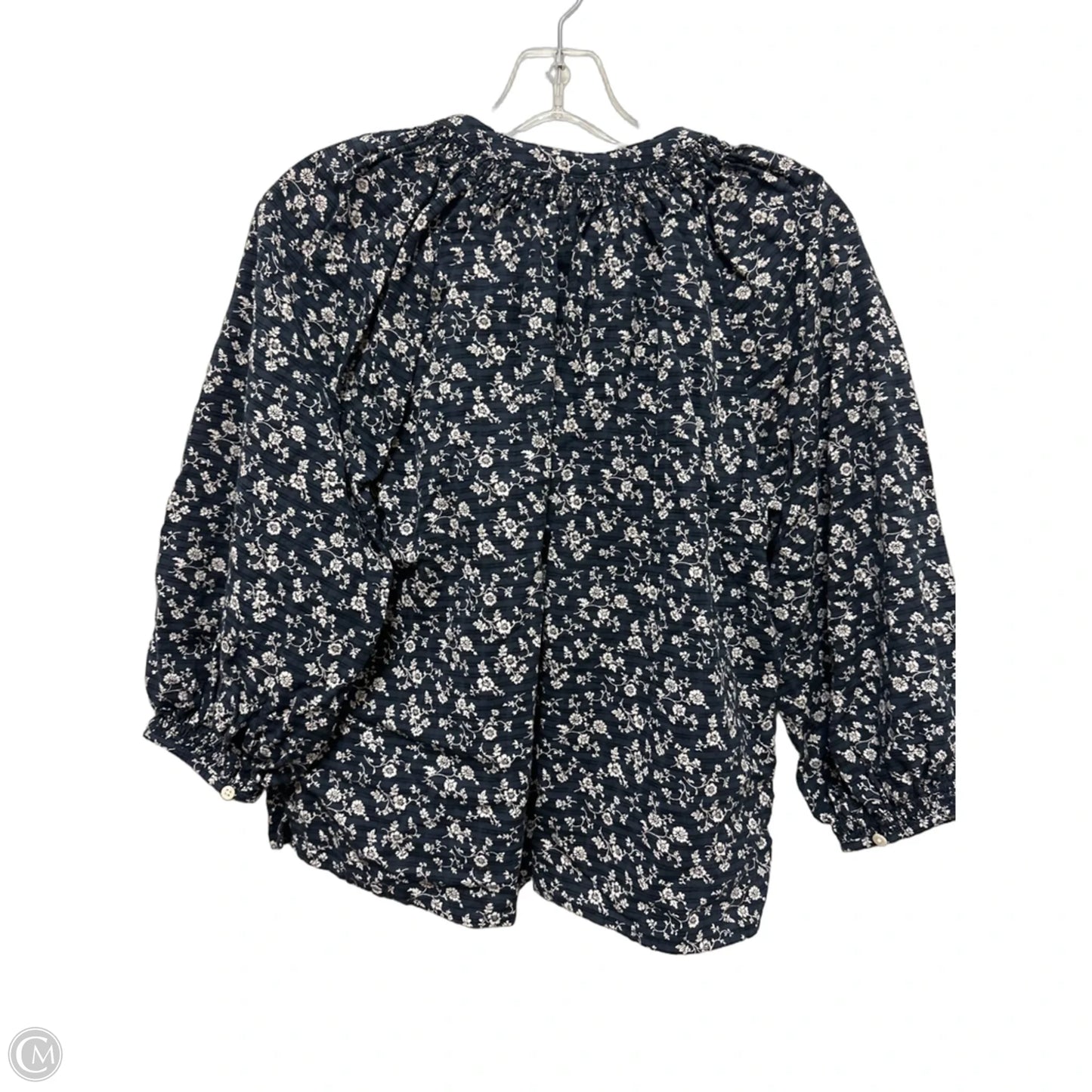 Top Long Sleeve By Levis In Blue & White, Size: S