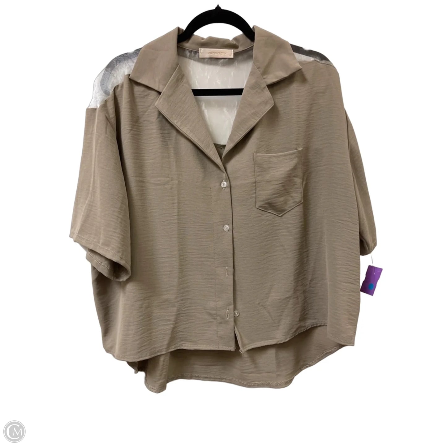 Blouse Short Sleeve By Clothes Mentor In Cream, Size: Xl