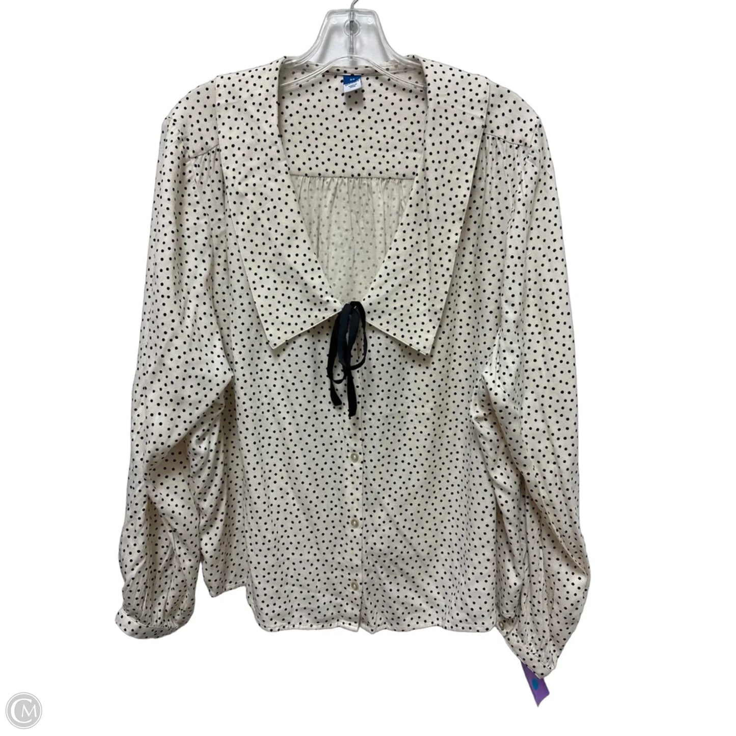 Blouse Long Sleeve By Old Navy In Polkadot Pattern, Size: 2x