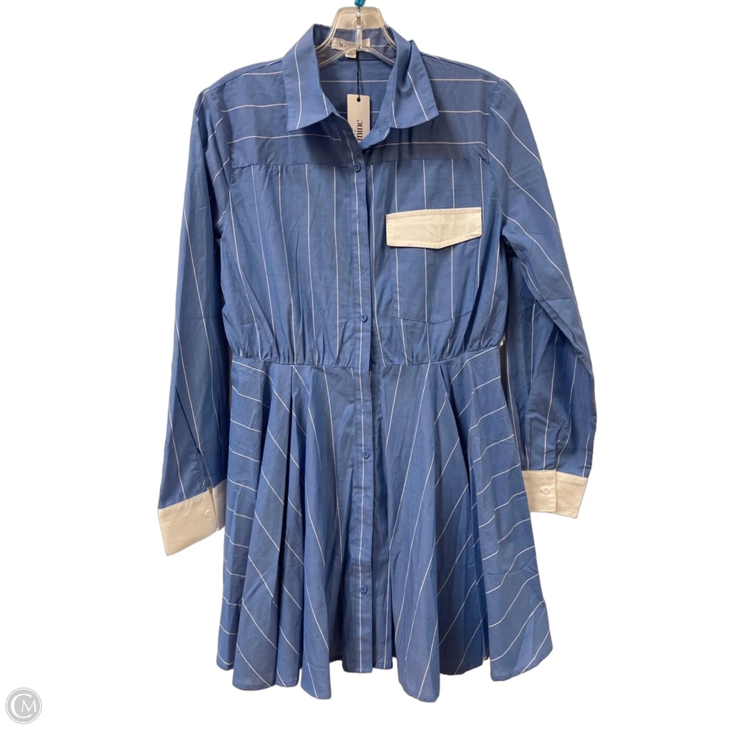 Dress Casual Short By Clothes Mentor In Blue & White, Size: M