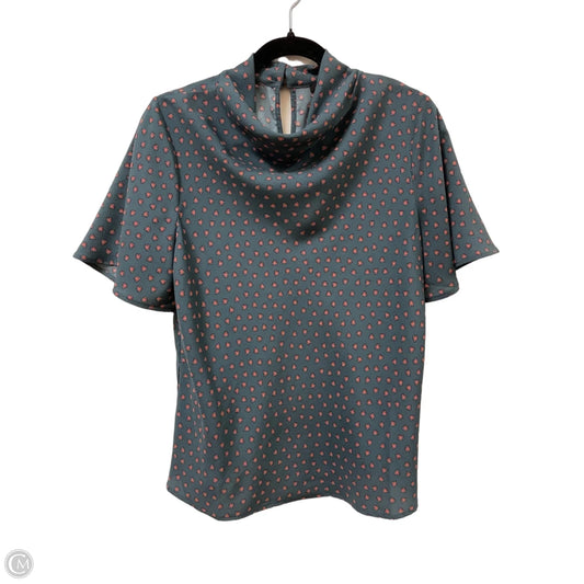 Top Short Sleeve By Ann Taylor In Grey & Pink, Size: M