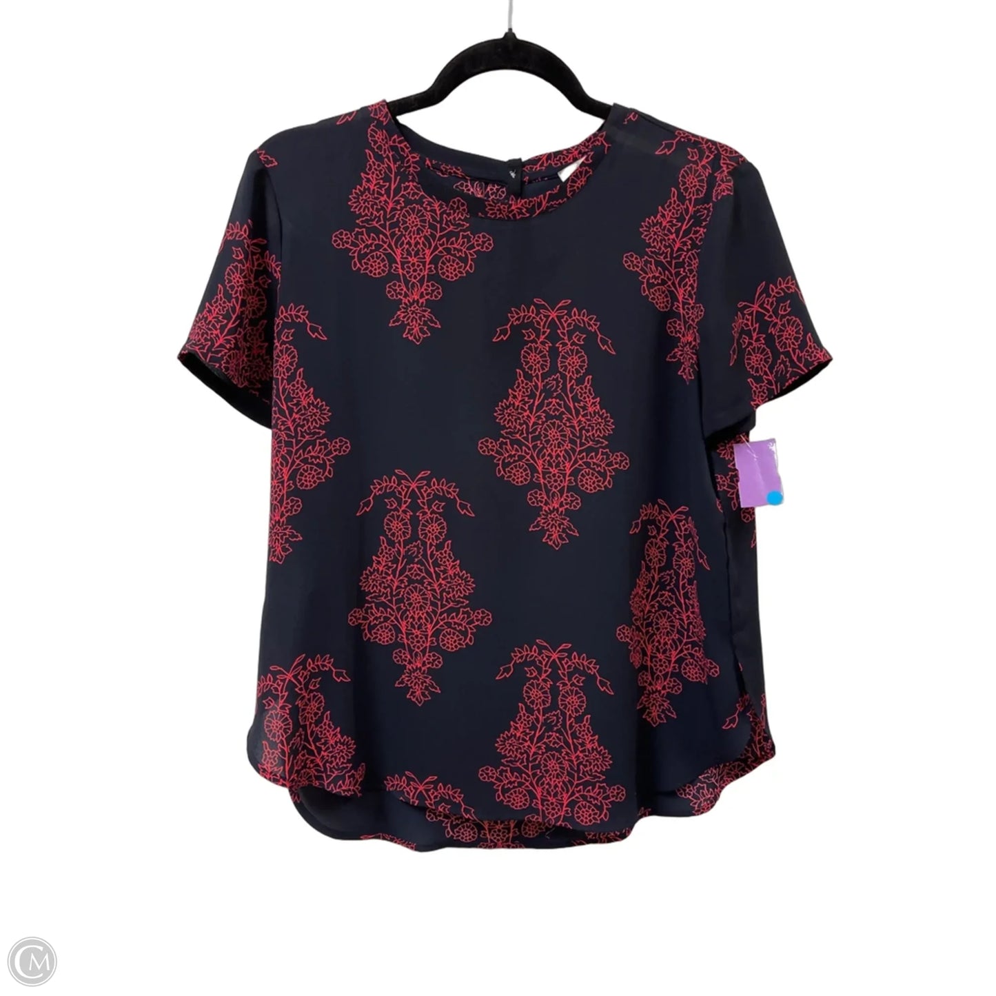 Top Short Sleeve By Loft In Blue & Pink, Size: Mp