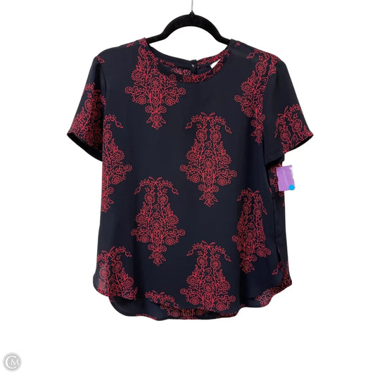 Top Short Sleeve By Loft In Blue & Pink, Size: Mp