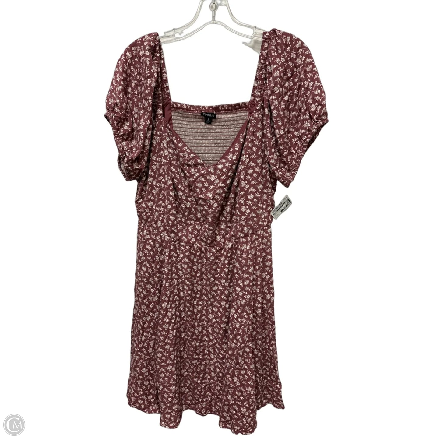 Dress Casual Short By Torrid In Purple & White, Size: 2x