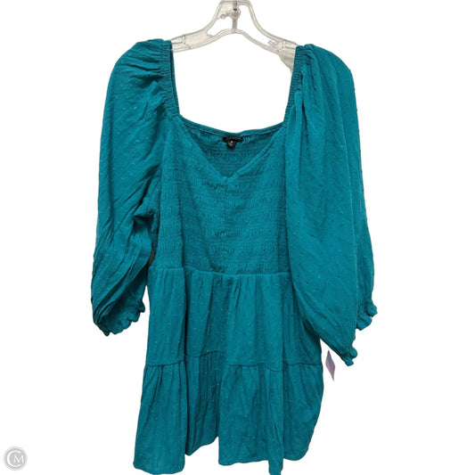 Top Long Sleeve By Torrid In Teal, Size: 3x
