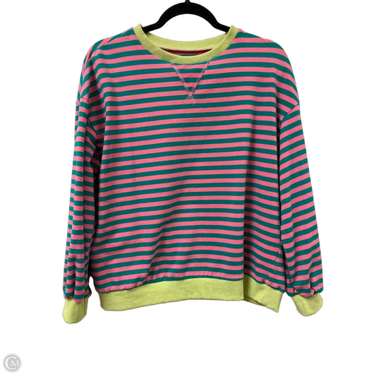 Sweatshirt Crewneck By Clothes Mentor In Green & Pink, Size: S
