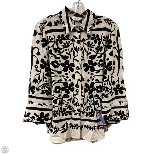 Blouse Long Sleeve By Clothes Mentor In Black & Cream, Size: S