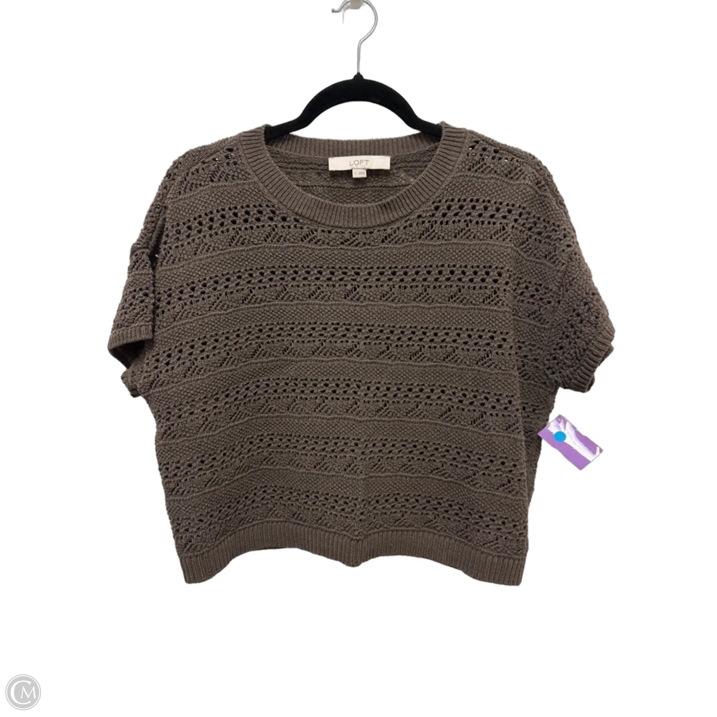 Sweater Short Sleeve By Loft In Brown, Size: S