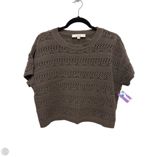 Sweater Short Sleeve By Loft In Brown, Size: S