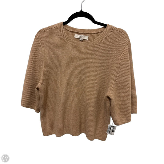 Sweater Short Sleeve By Loft In Brown, Size: S