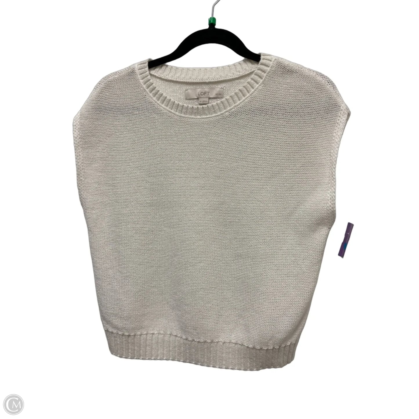 Sweater Short Sleeve By Loft In White, Size: Sp