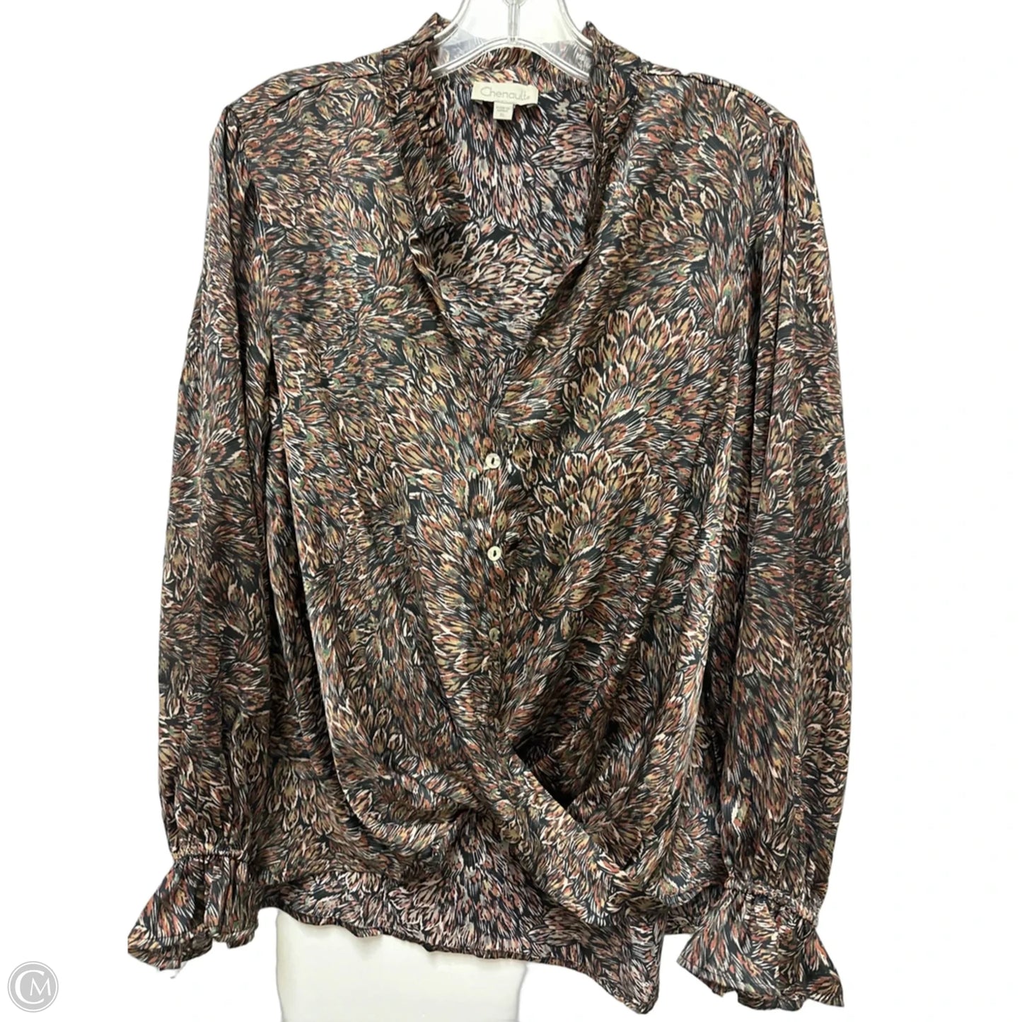 Top Long Sleeve By Chenault In Black & Brown, Size: Xl