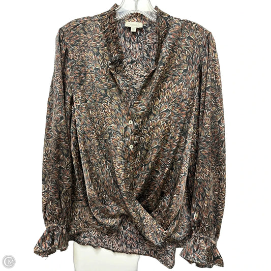 Top Long Sleeve By Chenault In Black & Brown, Size: Xl