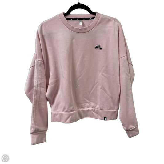 Athletic Sweatshirt Crewneck By Adidas In Pink, Size: S