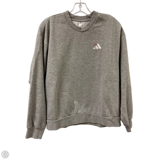 Athletic Sweatshirt Crewneck By Adidas In Grey, Size: S