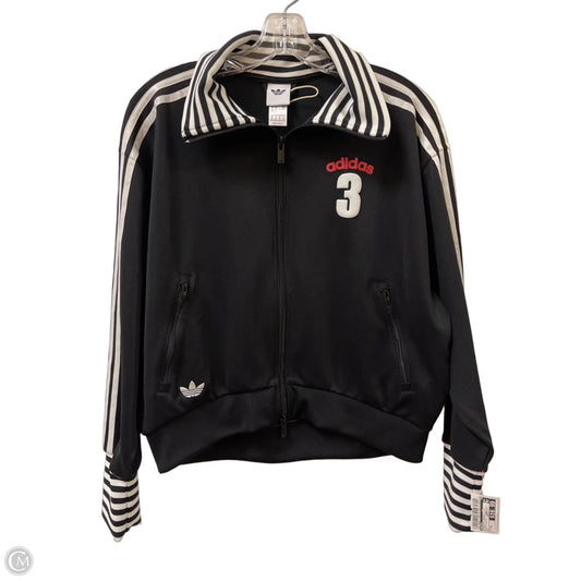 Athletic Jacket By Adidas In Black & White, Size: Xs