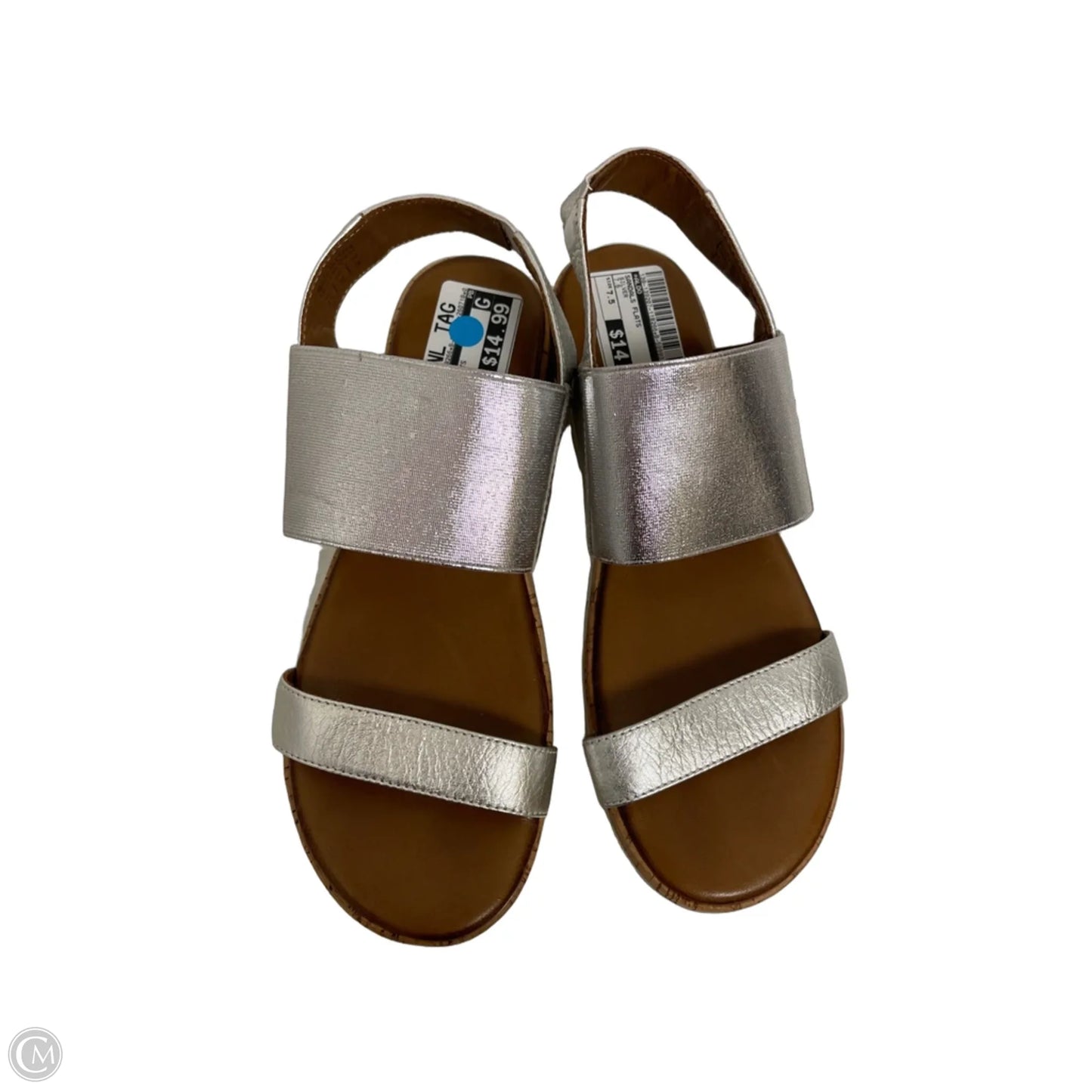 Sandals Flats By Aldo In Silver, Size: 7.5