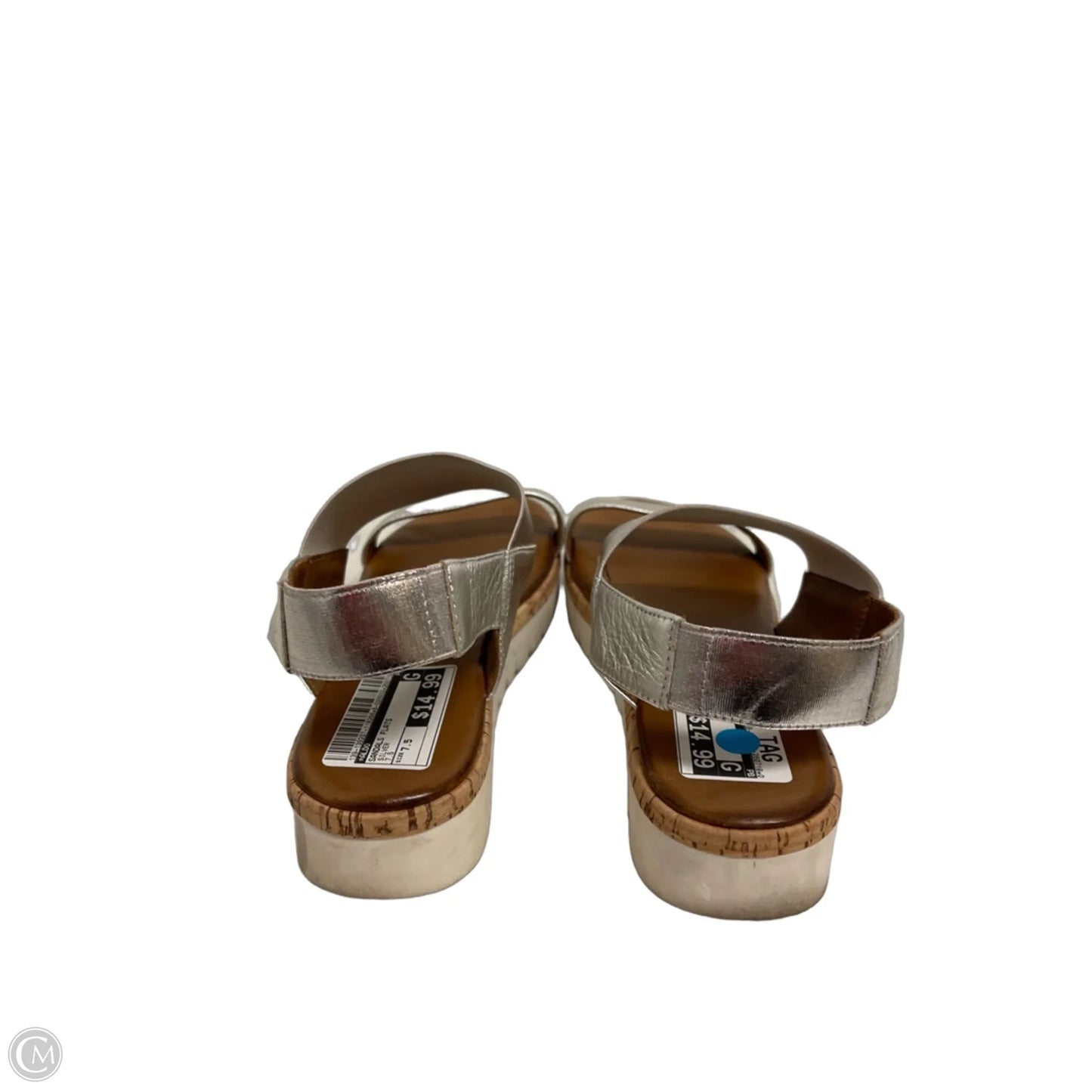 Sandals Flats By Aldo In Silver, Size: 7.5
