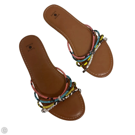 Sandals Flats By Shade & Shore In Snakeskin Print, Size: 9