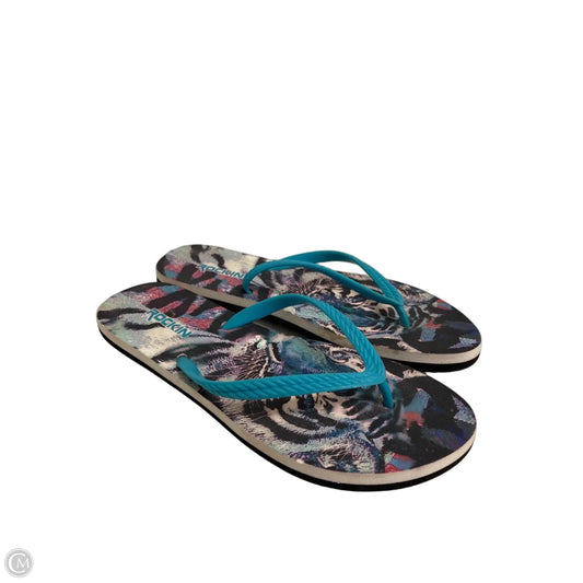 Sandals Flip Flops By Clothes Mentor In Black & Blue, Size: 8