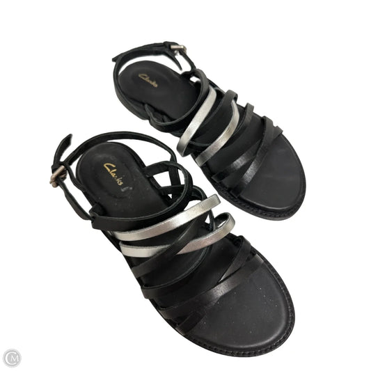 Sandals Flats By Clarks In Black, Size: 6.5