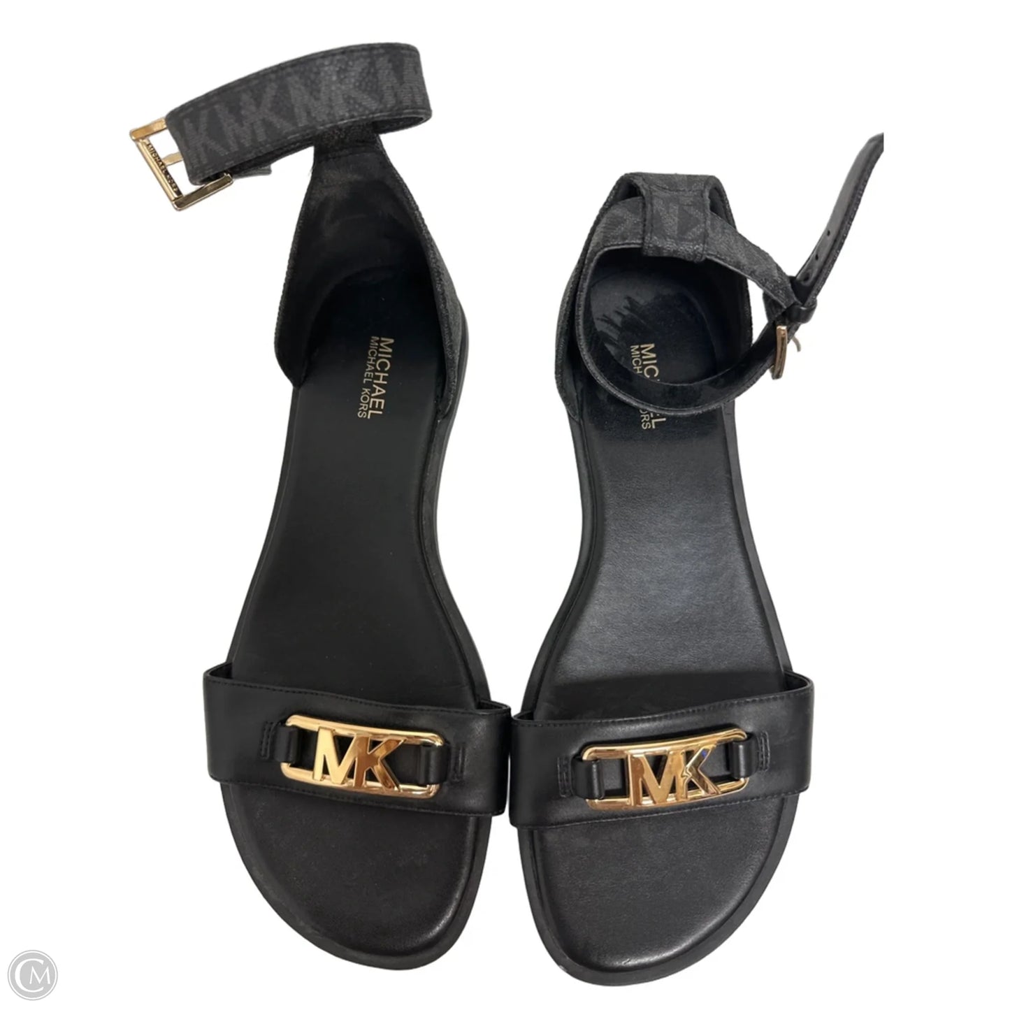 Sandals Flats By Michael By Michael Kors In Black, Size: 8.5