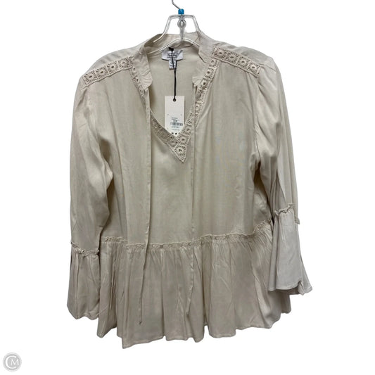 Top Long Sleeve By Myra In Cream, Size: M